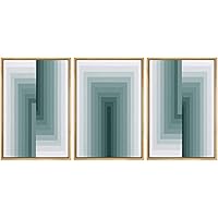 SIGNWIN Framed Canvas Print Wall Art Dark Black and White Rectangle Forms Abstract Shapes Digital Art Pop Art Contemporary Fun Ultra for Living Room, Bedroom, Office - 16