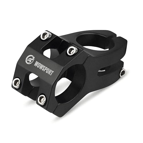 wowsport 31.8mm Bike Stem 45mm - Lightweight CNC 6061-T6 Aluminum MTB/Road Handlebar Stem | Matte Black or Racing Redâ€‹