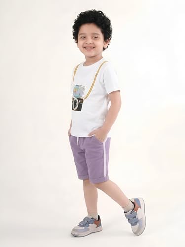 Image of POLKA TOTS 100% Pure Cotton T-Shirt and Shorts Combo For Boys | Summer Dress & Beach Wear for Boys and Toddlers | Breathable Premium Fabric Co-Ord Set Kids | Relaxed Fit Casual Summer Outfit for Kids
