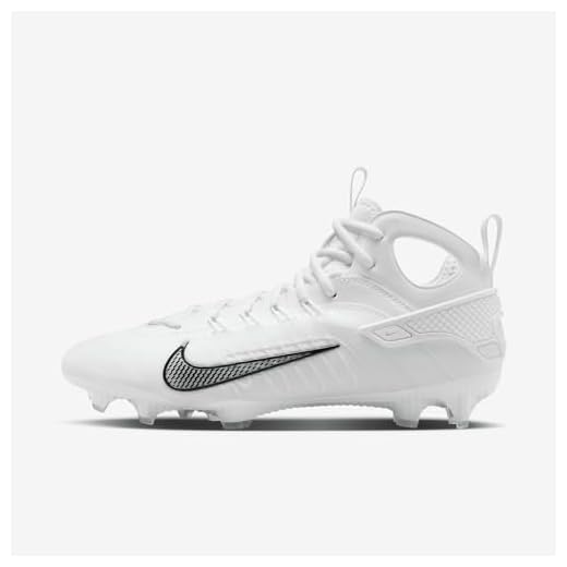 Nike Men's Huarache 9 Elite Mid Lacrosse Cleats (White | Black, M 10.5 / W 12)