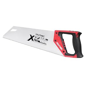 HAUTMEC 14 in. X-Sharp Hand Saw, 12 TPI Woodworking Handsaw, Soft-Grip Sharp SharpTooth for Cutting and Sawing Trees, Plastic Pipes, Drywall HT0295-WS