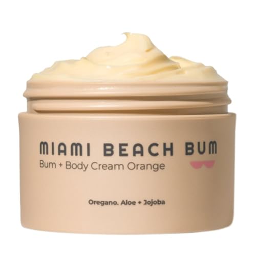 Image of Miami Beach Bum Bum + Body Cream Orange, Oregano Bum Bum Cream For Body Acne & Razor Bumps, pH-Balanced Moisturizer, 3.4 oz