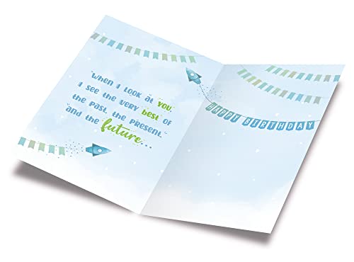 Prime Greetings Great Grandson Birthday Card, Made In America, Eco-Friendly, Thick Card Stock With Premium Envelope 5In X 7.75In, Packaged In Protective Mailer #TOP1