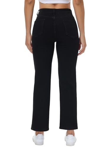 Women's Straight Leg Jeans High Waisted Stretchy Denim Pants with Pockets3