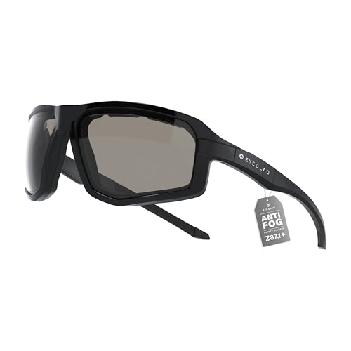 EYEGLAD ENZO Z87+ Powersports Motorcycle Riding Goggles HD High Contrast UV400 Sports Wrap Sunglasses Safety Glasses (Onyx)
