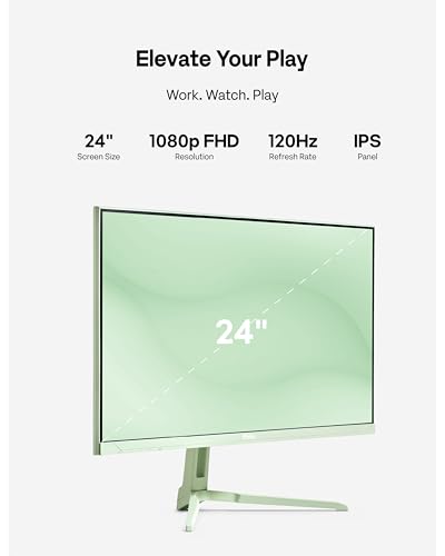 Image of Pixio PX246 Wave Mint Green 24 inch 120Hz Refresh Rate FHD 1080p Resolution IPS Panel 4ms GTG Response Time Gaming Monitor with Adaptive Sync