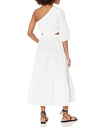 image for The Drop Women's April One Shoulder Cut-Out Tiered Midi Dress, White, 
