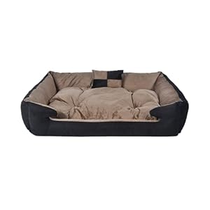 slatters be royal store Reversible Dual Ultra Soft Velvet Luxury Sofa Bed Pet Bed For Dog, Cat Bed, Puppies, Rabbit(Dimensions Length 90*Width 60*Height 20 In Cm)(Black)-Large
