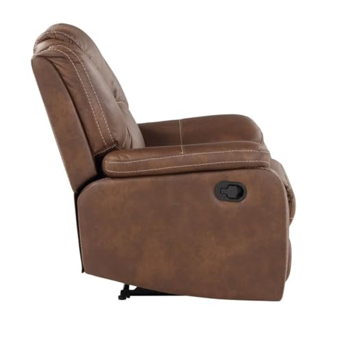 Image of Torque - Alfex 1 Seater Leatherette Manual Recliner | Recliner Sofa /Chair for Living Room, Bedroom, Office | 1 Year Warranty - Brown