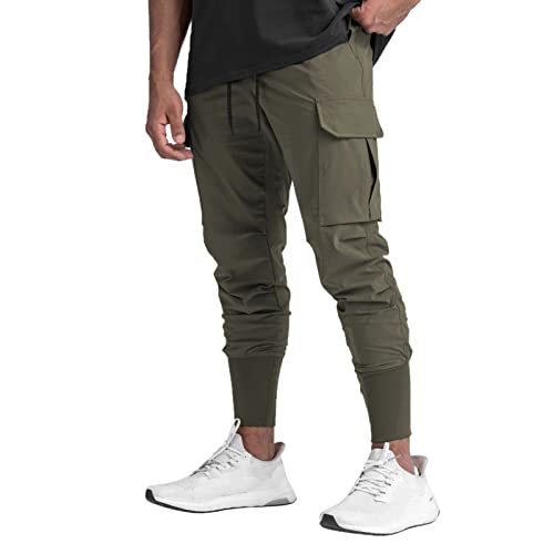 Pantalon d entraînement homme vert militaire avec poches sport