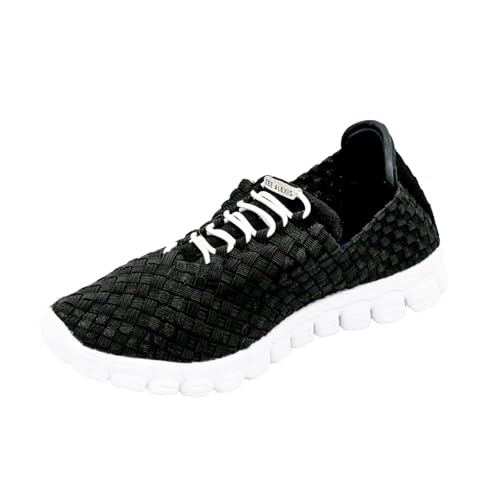 Image of Zee Alexis Women's Danielle Sneakers | Breathable Lightweight Flexible Casual Comfortable Slip-On No-Tie Elastic Laces Woven Shoes