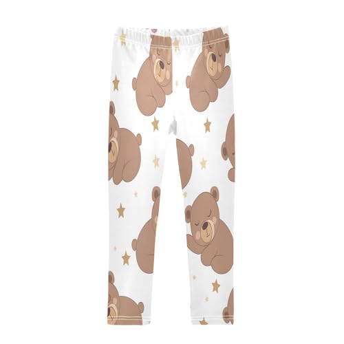 Toddler Girls Leggings Printed Yoga Pants Leggings Baby Bear Sleeping for Kids