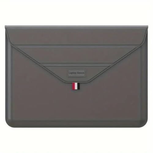 Image of TechTrendz Premium PU Leather Laptop Sleeve Bag with Stand for MacBook Laptops iPad Tablet 13 inch Laptop Sleeve Case, Easy Carry, Sleek Design Durable & Water Resistant Laptop Cover Case - Grey