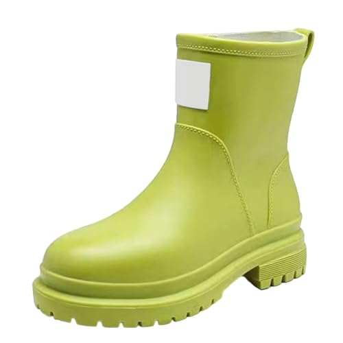 Chaussures de pluie pour femme mi-mollet bottes imperméables et semelle robuste extérieur