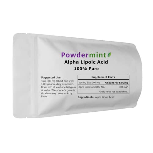 Powdermint Alpha Lipoic Acid Powder (Rs-Ala) (Multiple Sizes) Antioxidant (25 Grams) #TOP3