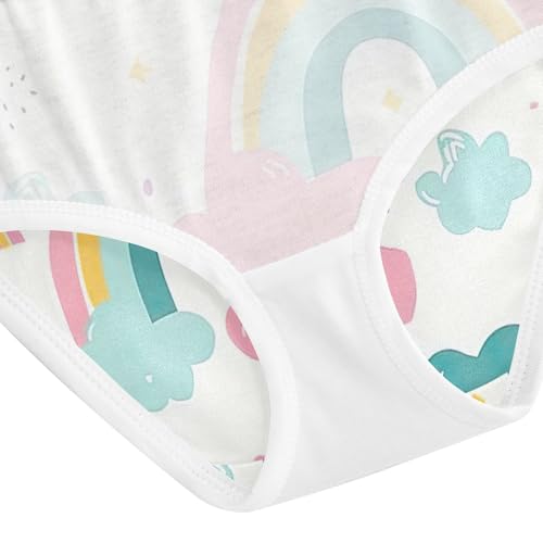 Toddler Briefs, Rainbow Cloud Cotton Girls Underwear, 2T–8 Years4