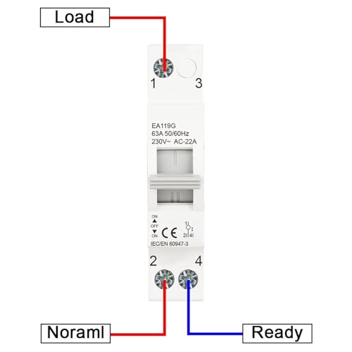 Interrupteur de transfert manuel MTS 63A monophasé pour rail DIN AC 230V