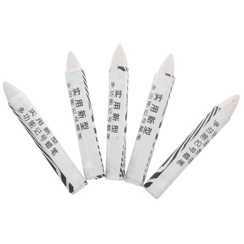 TEHAUX 5 Piezas Rotulador para Neumáticos Blanco Unidades Marcador de Cera Resistente para Reparación y Señalización de Pinchazos Coches Multipropósito Condiciones Climáticas