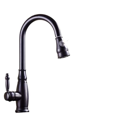 Grifo de cocina extraíble negro de diseño elegante 3