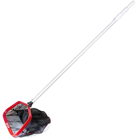 Aquatix Pro Pool Skimmer Net with Pole, 19" Extra Wide Net, 4-12ft Pole, Professional Grade, 3 Section 1.1mm Aluminum Detachable Pool Pole, Heavy Duty Strong Nylon Fine Mesh Net Bag, Wear Resistant Cover