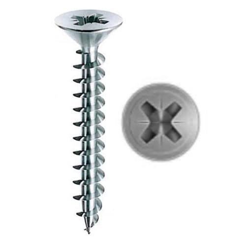 Set mit 25 Schrauben für Holz, selbstschneidend, ausgestellt, ideal für Bastelarbeiten und Heimwerker, erhältlich in verschiedenen Farben und Größen (4x50mm - Verzinkt)