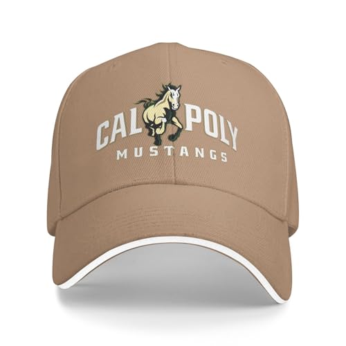 Cal Poly Mustangs Sandwich Cap Unisex Classic Baseball Capunisex Adjustable Casquette Dad Hat Natural