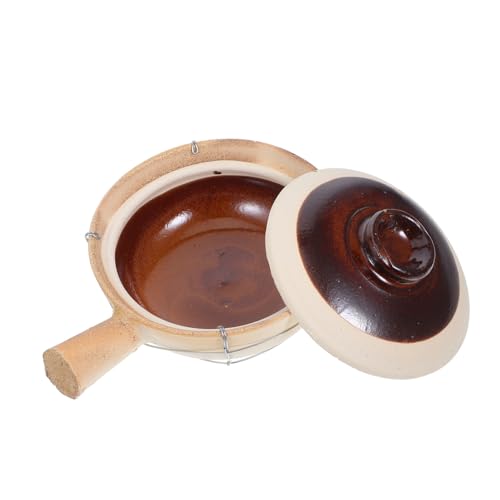 Gatuida Pentola in Terracotta Manico Singolo e Filo Per Cucinare Zuppe Stufati e Riso in Stile Coreano Distribuzione Del Calore Uniforme Resistente Ad Alte Temperature Per Cene Domestiche