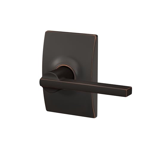 Image of SCHLAGE Latitude Hall /Closet Passage Door Handle, Reversible, Aged Bronze | Hall or closet lever door handle with no lock, Easy to install, Certified durability, Universal fit