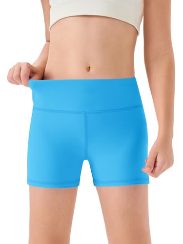 Image of Haloumoning Girls Athletic Shorts Kids High Waisted Yoga Dance Biker Shorts Comfy Gymnastics Shorts 5-14Y