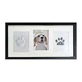 meleg otthon Dog or Cat Paw Print Keepsake Kit, Pet DIY Clay Photo Frame,Dog Memorials and Funerary (Black)