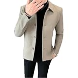Blazer classique en laine avec revers classiques, manches longues, doux, confortable et chaud à porter, fermeture à bouton sur le devant pour vous garder au chaud en hiver.