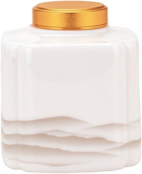 SONGCHAO Sugar Jar Tea Can Alloy Lid Sealed Can Tea Box Household Ceramic Storage Can Moisture-Proof Tea Can Tea Canister