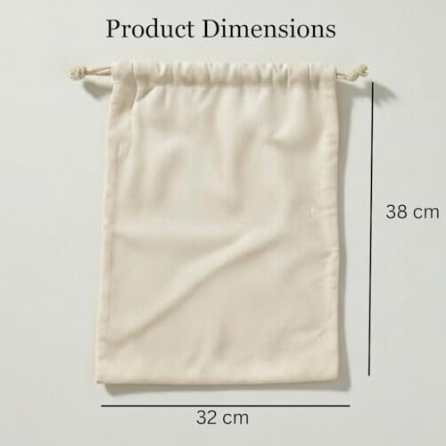Image of Shoe Bags for Travel & Storage | Pack of 12 Sturdy, Washable Reusable Cotton Shoe Covers for Footwear, toiletries & Toys | Ideal for Travel, Closet & Gym.