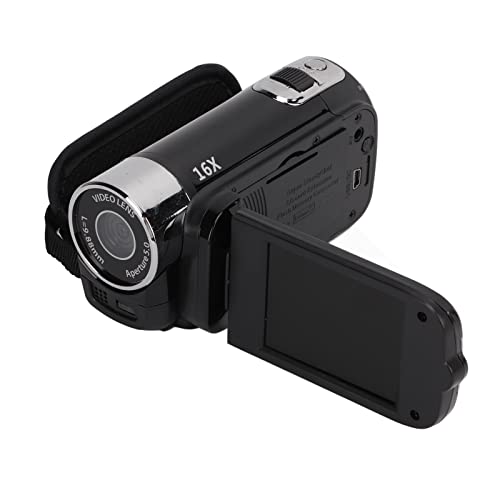 Image of Full HD Digital Camcorder - 2.7 Inch 270 Rotatable LCD Screen, 16x Optical Video Camera with Night Vision, Webcam Function and External Microphone Support