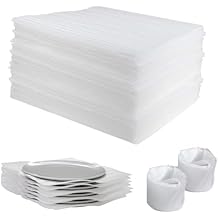 Eco-friendly 100% Recyclable and Reusable 12x 12x 1/16 Thickness Pre-Cut Extruded PE Foam Packing Sheets, 100 count