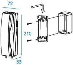 Diagram showing dimensions for surface mounting the Commax DP-SS handset.