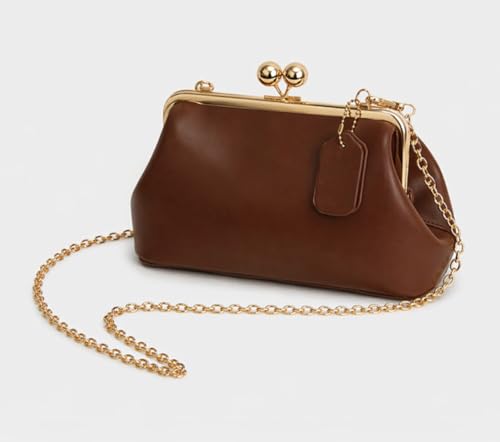 Image of Slouchy Kiss Lock Crossbody Bags Women Crescent KissLock Cross Body Hobo Shoulder Purses Kiss Clasp Hobo Handbags Wallet