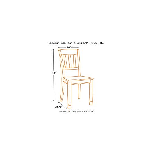 Signature Design By Ashley Whitesburg Cottage Rake Back Dining Chair, 2 Count, Brown & White #TOP2