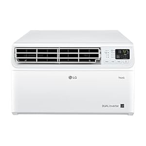 LG 10000 BTU Window Air Conditioners [2023 New] Dual Inverter Remote WiFi Enabled App Ultra-Quiet Washable Filter Cools 450 Sq.Ft AC Unit air conditioner Easy Install White LW1022FVSM