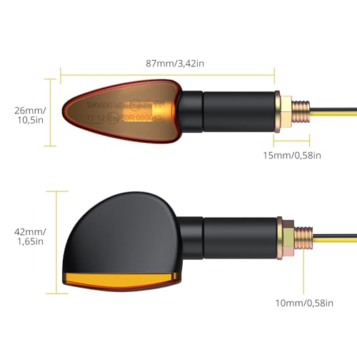 Miniatura 6 de Prozor 4pcs Intermitentes Moto Universal Homologadas Ece R50 Luces De Señal De Giro Impermeable Ip65 Bombilla De Alta Potencia10w Indicador De Señal De Giro Ámbar Para M10 Motocicleta Moto 12v