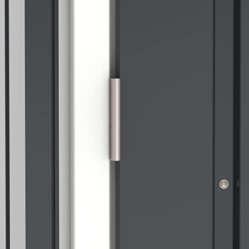 Duramax Fahrradschuppen für 2, Fahrradgarage mit komplett breiten, abschließbaren Doppeltüren, Lagerschuppen aus Metall, Gartenschuppen Fahrräder, Fahrradaufbewahrung, fahrradbox, Anthrazit