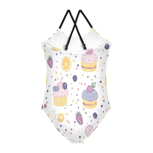Girl's One Piece Swimsuit Cherry Cake Cartoon Beach Bathing Swimwear2