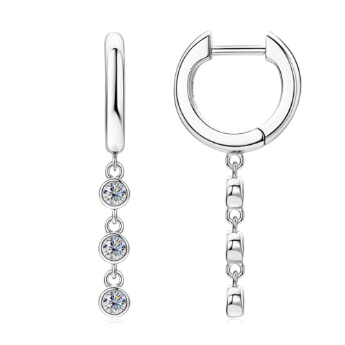 Boucles d'oreilles moissanite anti allergie en argent pour oreilles sensibles