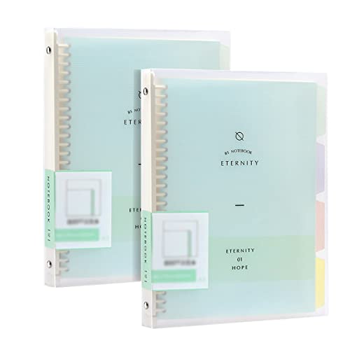 2 pz A5 raccoglitore quaderno a spirale, trasparente PP copertina Journal notebook con e 4 indice, copertina impermeabile e può essere pulito 2 pz A5 raccoglitore quaderno a spirale, trasparente PP copertina Journal notebook con e 4 indice, copertina impermeabile e può essere pulito