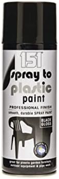 Spray to Plastic Paint Professional Finish Smooth Durable Spray Paint 400ml Gloss (Black)