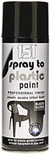 Spray to Plastic Paint Professional Finish Smooth Durable Spray Paint 400ml Gloss (Black)