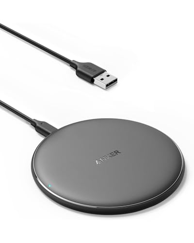 Anker Wireless Charger, PowerWave Pad for Samsung, Qi-Certified 10W Max for iPhone 16/15/14/13/SE, 2020/AirPods/Galaxy S20 (No AC Adapter, Not Compatible with MagSafe Magnetic Charging)