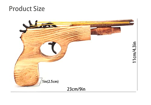 Xinlong 2 Pcs Wooden Rubber Band Gun Quality Wood & Handmade Kids Outdoor Toy 9 Inches Length #TOP1