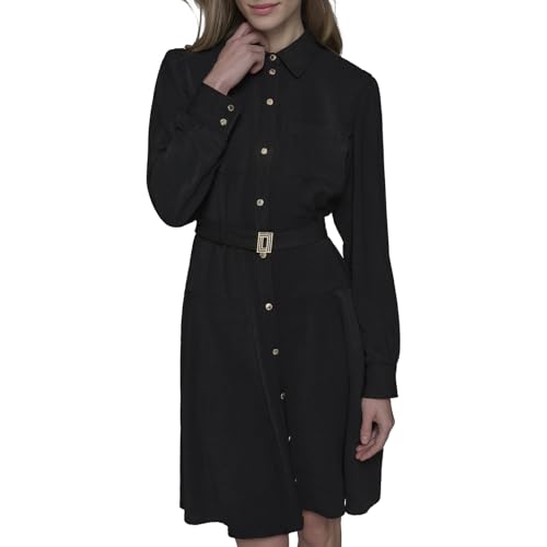 KARL LAGERFELD Women's Long Sleeve Multifunctional Shirt Dress