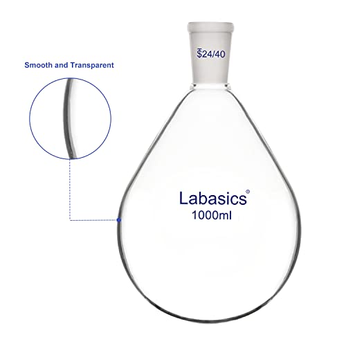 Labasics Borosilicate Glass Single Neck Recovery Flask Rotary Evaporator Flask, With 24/40 Outer Joint, 1000 Ml #TOP3